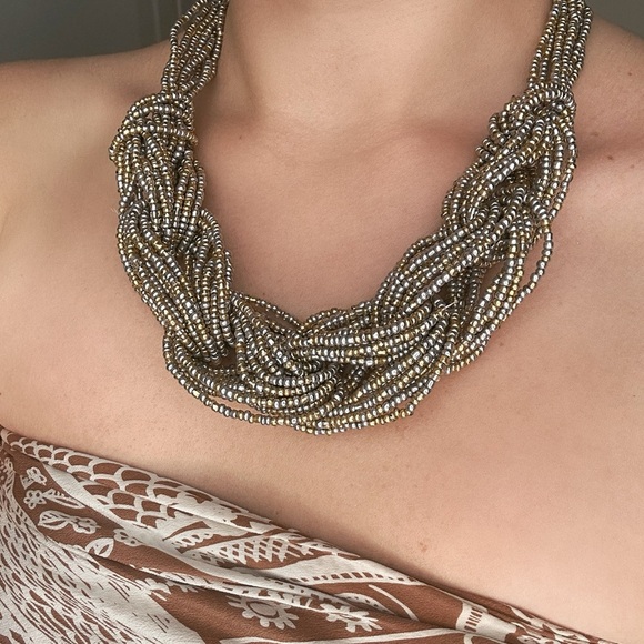 Gold & Silver Beaded Necklace - Picture 1 of 2